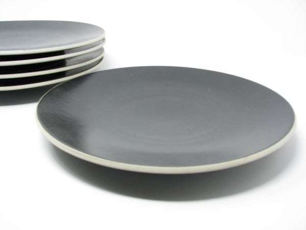 edgebrookhouse - Vintage Sasaki Colorstone Matte Black Dinner Plates Made in Japan - 5 Pieces