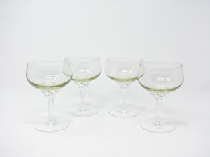 edgebrookhouse - Vintage Sasaki Coronation Citron Light Yellow Champagne Sherbet Glasses - 4 Pieces
