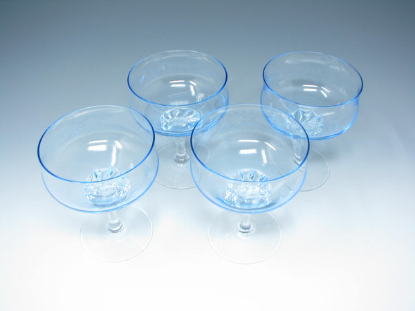edgebrookhouse - Vintage Sasaki Hawthorne Azure Light Blue Champagne Sherbet Glasses - 4 Pieces