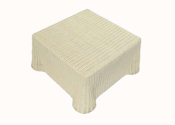 edgebrookhouse - Vintage Sculptural Rattan Ottoman or Coffee Table With Loose Cushion Top