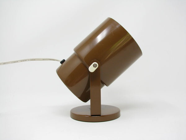 edgebrookhouse - Vintage Shine Brown Enameled Metal Adjustable and Rotating Uplight Lamp