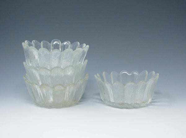edgebrookhouse - Vintage Sidse Werner for Holmegaard Denmark Danish Flower Shaped Glass Bowls - 4 Pieces