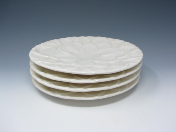 edgebrookhouse - Vintage Sigma the Tastesetter White Ceramic Flower Petal Snack Plates - 4 Pieces