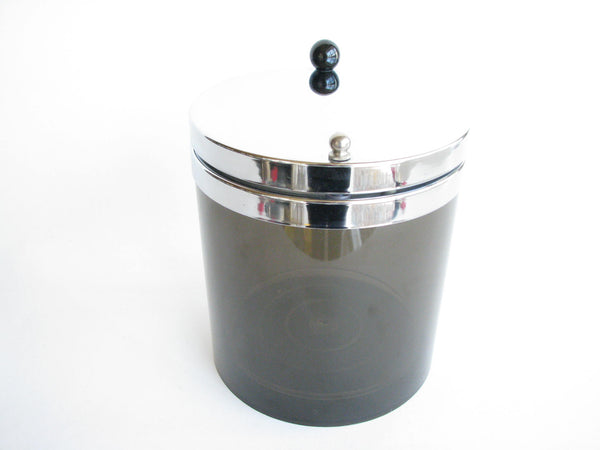 edgebrookhouse - Vintage Smoke Plastic Double Insulated Ice Bucket with Swivel Lid