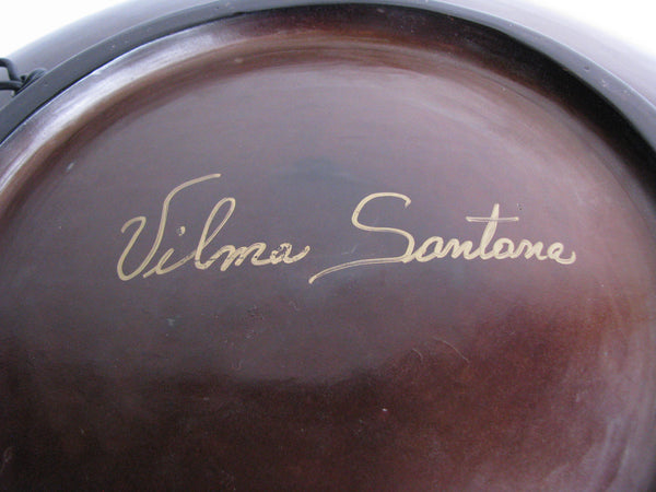 edgebrookhouse - Vintage Southwest Decorative Brown Pottery Charger or Bowl signed Vilma Santana