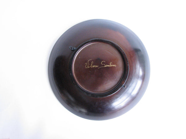 edgebrookhouse - Vintage Southwest Decorative Brown Pottery Charger or Bowl signed Vilma Santana