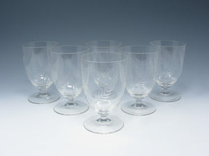 edgebrookhouse - Vintage Spiegelau German Blown Glass Ice Tea Goblets with Cut Leaves Design - 6 Pieces