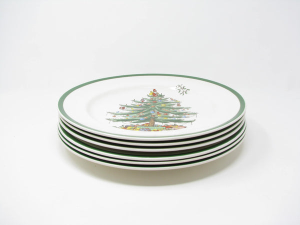 edgebrookhouse - Vintage Spode Christmas Tree Earthenware Dinner Plates Made in England - 6 Pieces