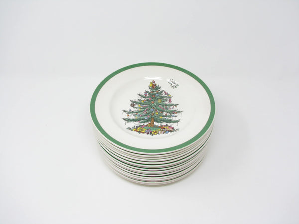 edgebrookhouse - Vintage Spode Christmas Tree Earthenware Salad Plates Made in England - 12 Pieces