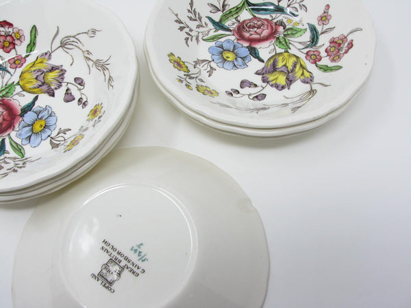 edgebrookhouse - Vintage Spode Gainsborough Earthenware Small Bowls with Floral Design - 8 Pieces