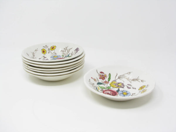 edgebrookhouse - Vintage Spode Gainsborough Earthenware Small Bowls with Floral Design - 8 Pieces