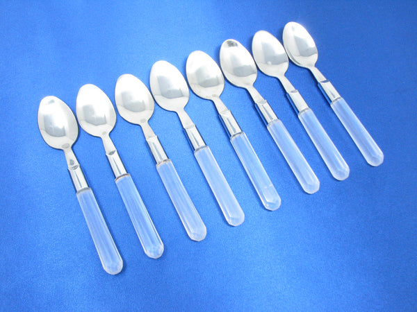 edgebrookhouse - Vintage Stainless Steel Silverware Flatware Set with Frosted Faceted Plastic Handles – 8 Place Settings