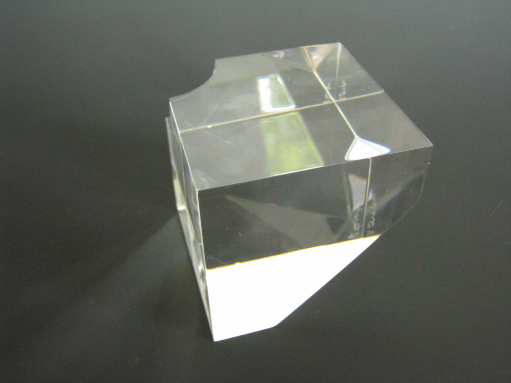 Vintage Steuben Crystal Floating Spheres Cube Prism Paperweight Signed ...