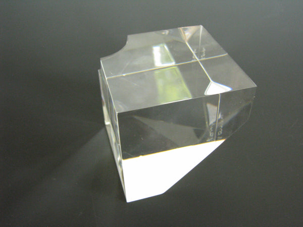 edgebrookhouse - Vintage Steuben Crystal Floating Spheres Cube Prism Paperweight Signed