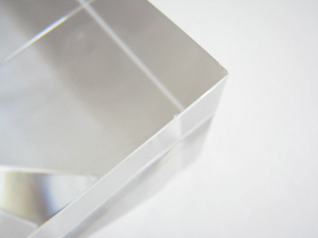 Vintage Steuben Crystal Floating Spheres Cube Prism Paperweight Signed ...
