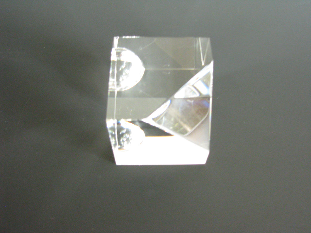 Vintage Steuben Crystal Floating Spheres Cube Prism Paperweight Signed ...