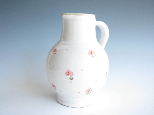 edgebrookhouse - Vintage Strehla  Germany Stoneware Pitcher with Pink Floral Design