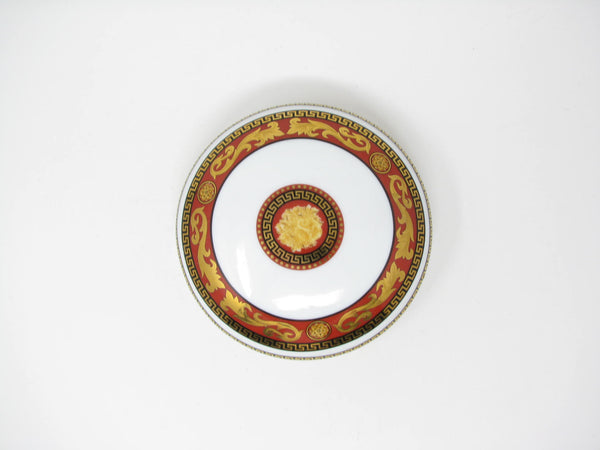 edgebrookhouse - Vintage T Limoges Porcelain Box with Juno Red Gold Bacchus Design by Casa Elite