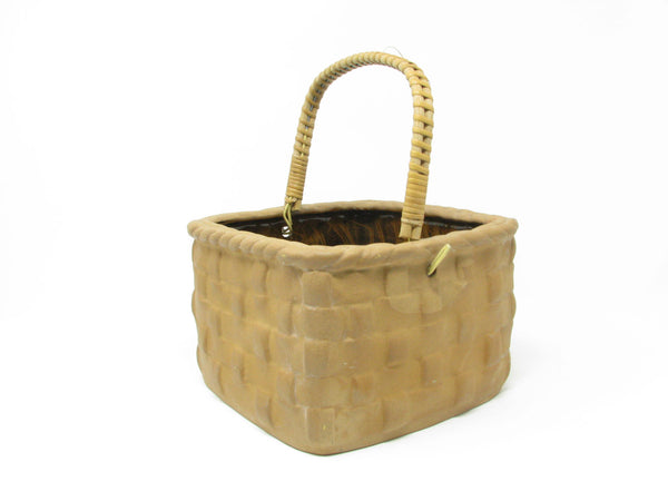 edgebrookhouse - Vintage Takahashi Tromp l'Oeil Basket Shaped Ceramic Planter