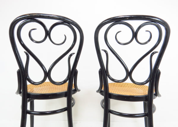 edgebrookhouse - Vintage Thonet Cafe Daum Style Bentwood Side Chairs by Salvatore Leone Italy - a Pair