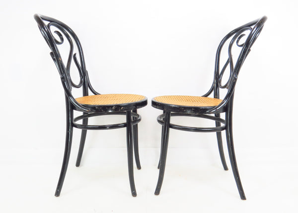 edgebrookhouse - Vintage Thonet Cafe Daum Style Bentwood Side Chairs by Salvatore Leone Italy - a Pair