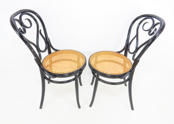 edgebrookhouse - Vintage Thonet Cafe Daum Style Bentwood Side Chairs by Salvatore Leone Italy - a Pair