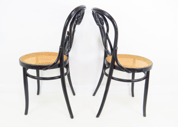 edgebrookhouse - Vintage Thonet Cafe Daum Style Bentwood Side Chairs by Salvatore Leone Italy - a Pair