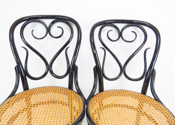 edgebrookhouse - Vintage Thonet Cafe Daum Style Bentwood Side Chairs by Salvatore Leone Italy - a Pair