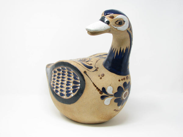 edgebrookhouse - Vintage Tonala Mexican Folk Art Pottery Life-Sized Hand-Painted Duck or Goose