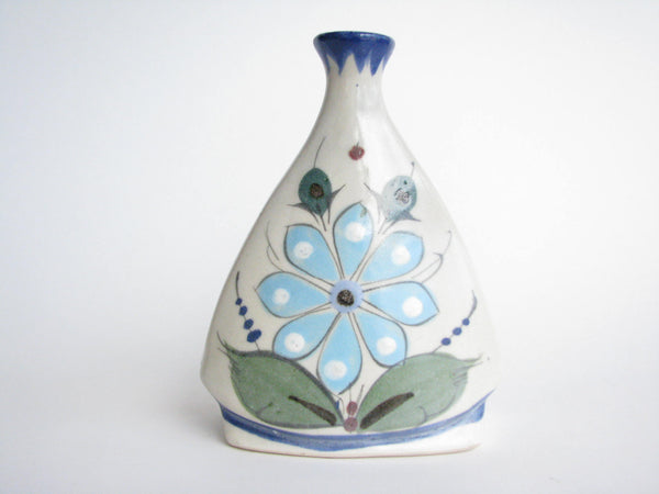 edgebrookhouse - Vintage Tonala Mexico Folk Art Pottery Bud Vase Featuring Bird, Butterflies