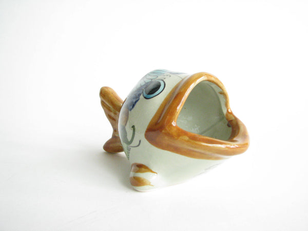 edgebrookhouse - Vintage Tonala Mexico Hand-Painted Pottery Fish Catchall by CAT