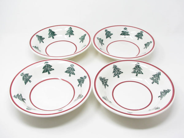 edgebrookhouse - Vintage Tre Ci Christmas Village Italian Ceramic Bowls with Christmas Tree Design - 4 Pieces