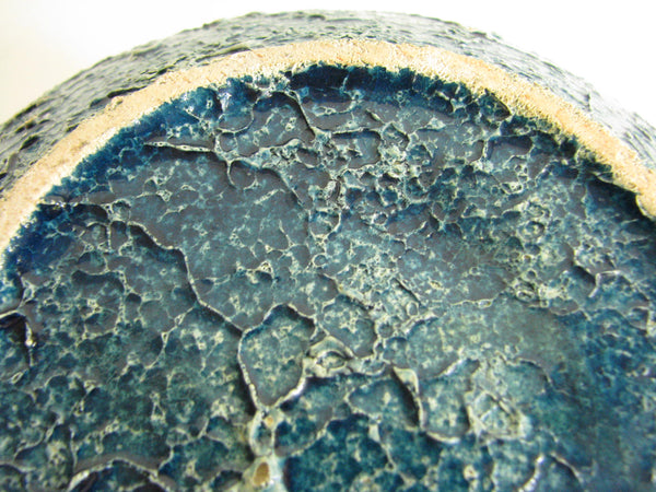 edgebrookhouse - Vintage Turquoise Volcanic Glaze Pottery Planter with Handles