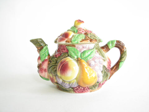 edgebrookhouse - Vintage Tutti Frutti Ceramic Majolica Style Fruit Teapot