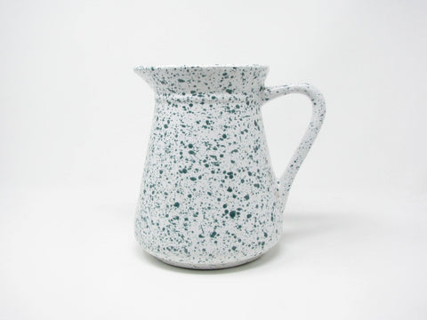 edgebrookhouse - Vintage USA Pottery Green & White Spongware Spatter Stoneware Pitcher