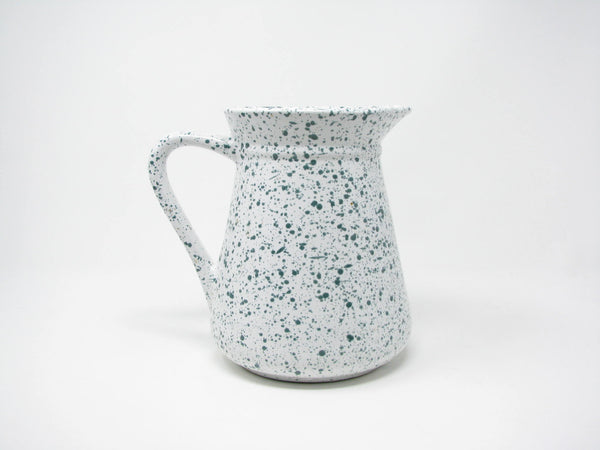edgebrookhouse - Vintage USA Pottery Green & White Spongware Spatter Stoneware Pitcher