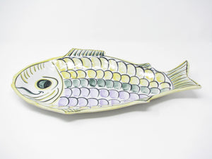 edgebrookhouse - Vintage Ugns Eldfast Sweden Handmade Multicolor Pottery Fish Platter