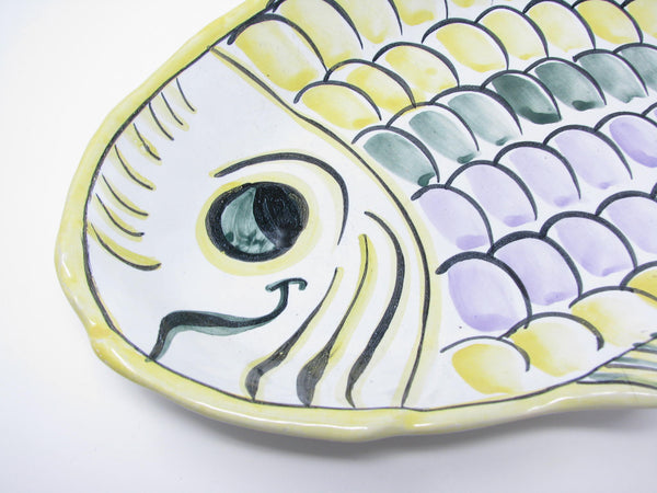 edgebrookhouse - Vintage Ugns Eldfast Sweden Handmade Multicolor Pottery Fish Platter