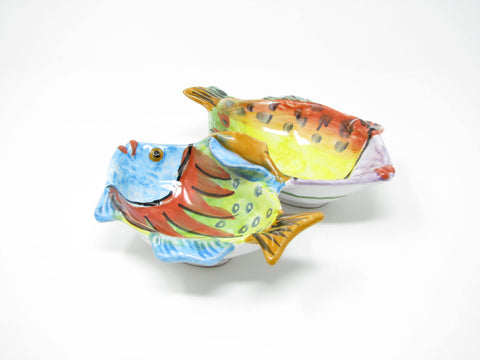 edgebrookhouse - Vintage Vietri Acquario Italian Pottery Relish Condiment Serving Dish with Multicolor Fish Design