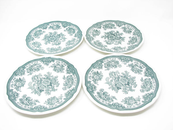 edgebrookhouse - Vintage Villeroy & Boch Fasan Green Earthenware Salad Plates with Pheasant Floral Design - 4 Pieces
