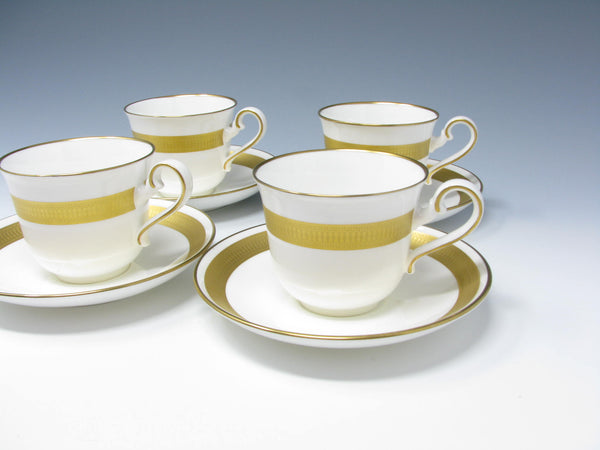 edgebrookhouse - Vintage Villeroy & Boch Gold Brocade Porcelain Demitasse Cups & Saucers - 8 Pieces