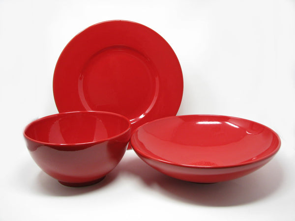edgebrookhouse - Vintage Waechtersbach Germany Red Glazed Pottery Serving Bowls and Platter - 3 Pieces