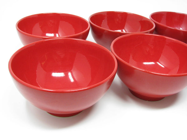 edgebrookhouse - Vintage Waechtersbach Germany Red Glazed Pottery Soup Cereal Bowls - 6 Pieces