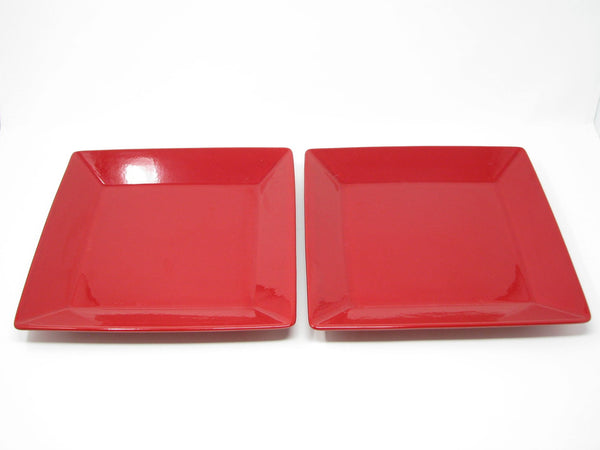 edgebrookhouse - Vintage Waechtersbach Germany Red Glazed Square Dinner Plates with Angled Edge - 2 Pieces