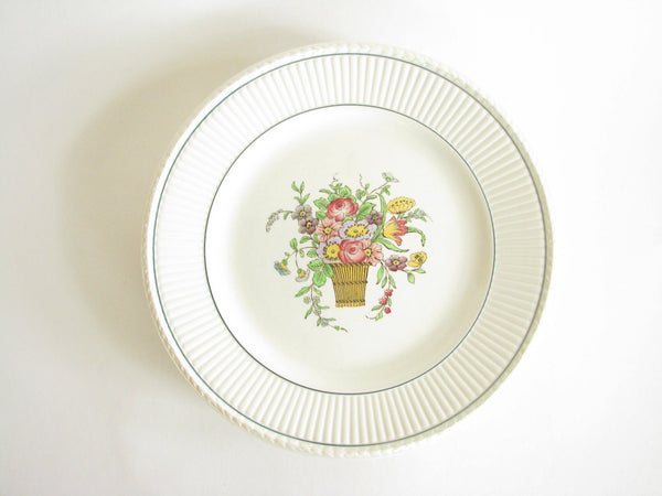 edgebrookhouse - Vintage Wedgwood Belmar Dinner Plates with Floral Basket Center - Set of 6