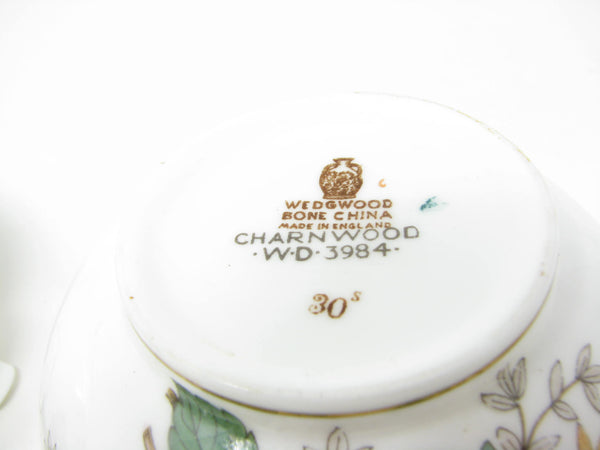 edgebrookhouse - Vintage Wedgwood Charnwood Bone China Creamer & Sugar Bowl with Floral Pattern - 2 Pieces