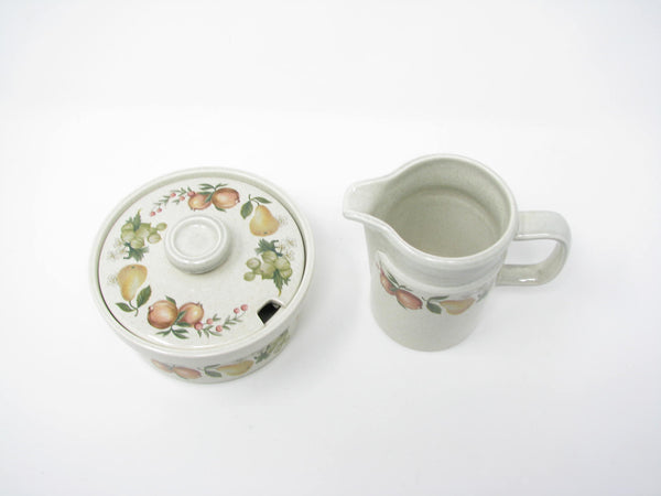 edgebrookhouse - Vintage Wedgwood Quince Earthenware Creamer & Sugar Bowl with Fruit Design - 2 Pieces
