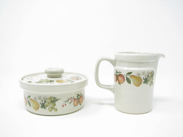 edgebrookhouse - Vintage Wedgwood Quince Earthenware Creamer & Sugar Bowl with Fruit Design - 2 Pieces