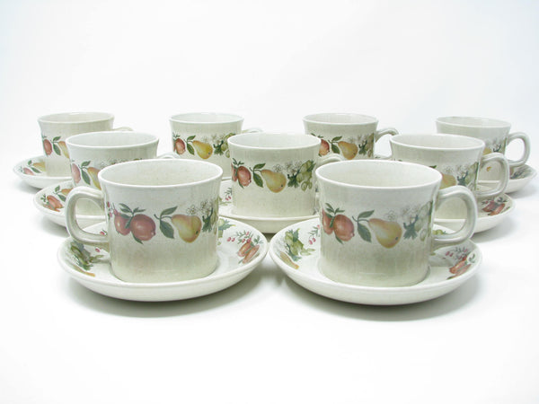 edgebrookhouse - Vintage Wedgwood Quince Earthenware Cups & Saucers with Fruit Design - 18 Pieces