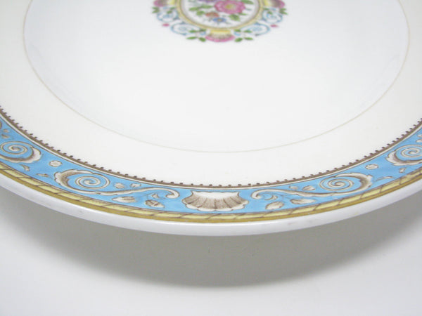 edgebrookhouse - Vintage Wedgwood Runnymede Turquoise Serving Platter and Serving Bowl with Shell Motif - 2 Pieces